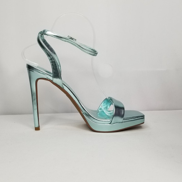 BCBGeneration Women's Caroline Heeled Sandal Size 8.5 Oasis Metallic NWT - Picture 4 of 8